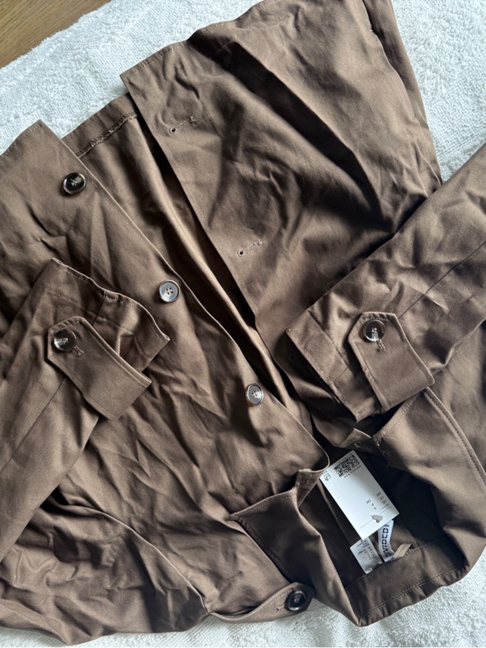 H&M Brown Button-Front Cotton Jacket - Picture 2 of 4